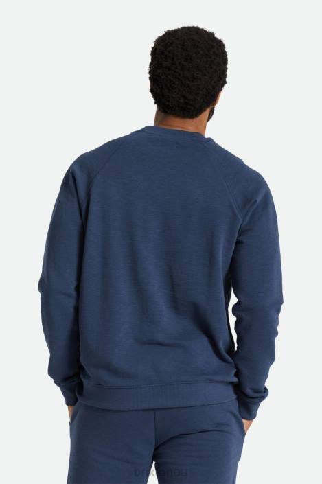 Apparel Washed Navy Brixton 0FDH136 Men Slub French Terry Crew