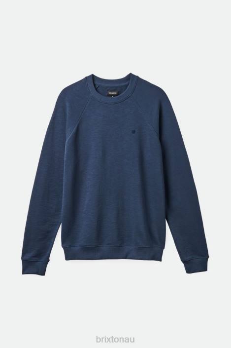 Apparel Washed Navy Brixton 0FDH136 Men Slub French Terry Crew