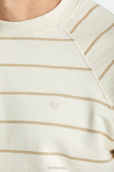 Apparel Whitecap/Sand Brixton 0FDH134 Men Slub French Terry Crew