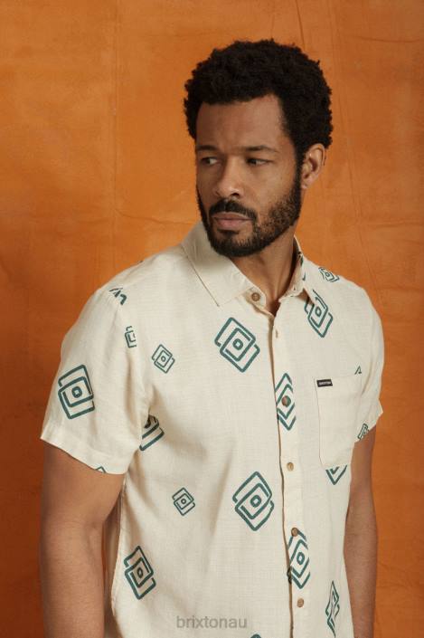 Apparel Whitecap/Spruce Brixton 0FDH1 Men Charter Slub S/S Woven