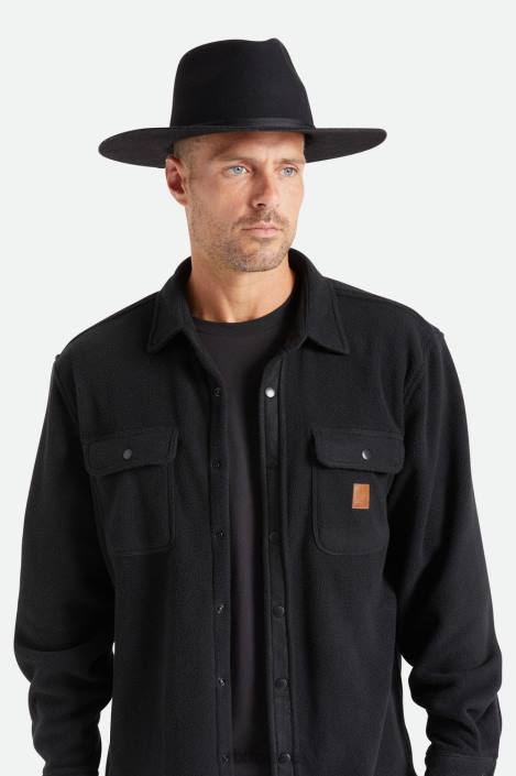 Accessories Black Brixton 0FDH205 Unisex Cohen Cowboy Hat