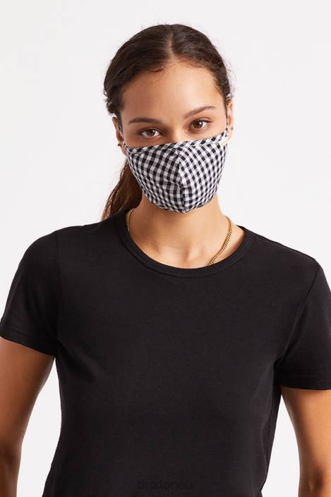 Accessories Black Gingham Brixton 0FDH402 Unisex Lightweight Antimicrobial Face Mask
