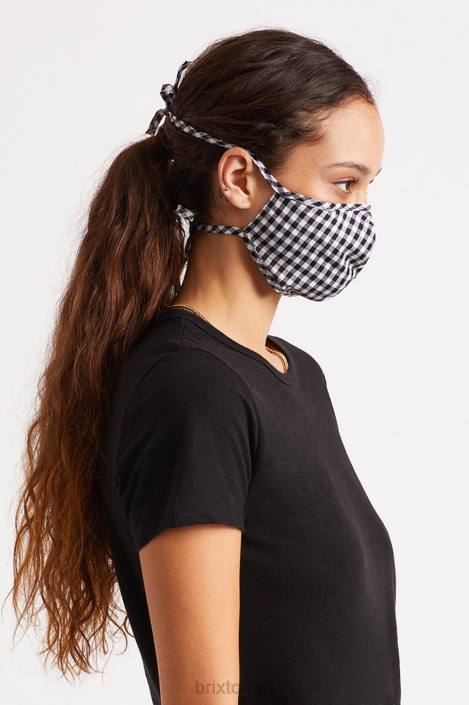Accessories Black Gingham Brixton 0FDH402 Unisex Lightweight Antimicrobial Face Mask