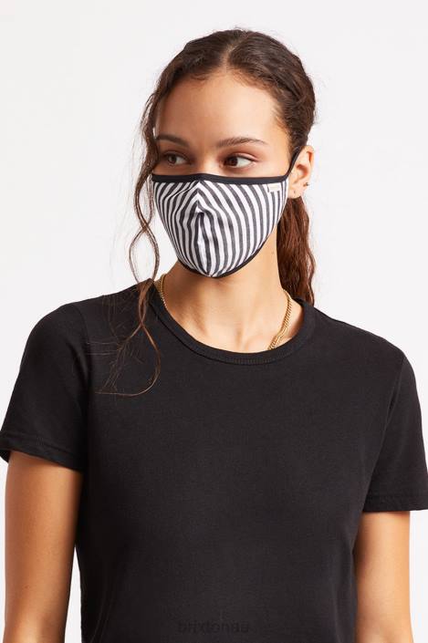 Accessories Black Stripe Brixton 0FDH404 Unisex Lightweight Antimicrobial Face Mask