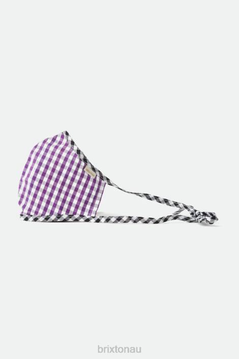 Accessories Purple Gingham Brixton 0FDH406 Unisex Lightweight Antimicrobial Face Mask