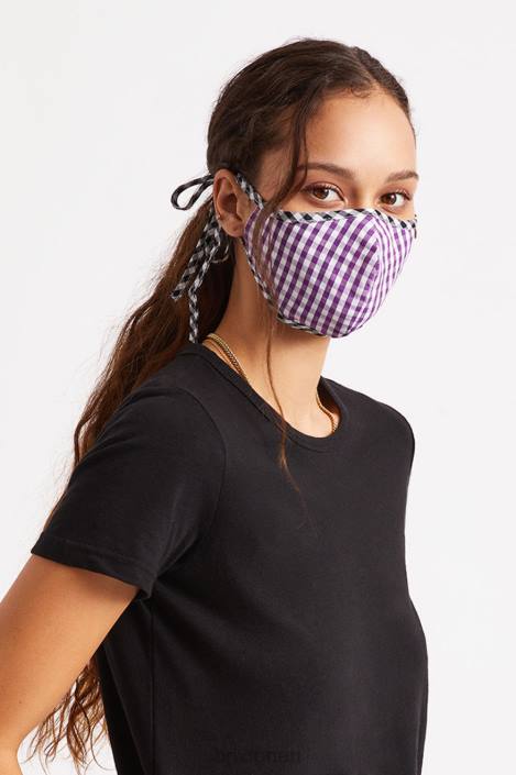 Accessories Purple Gingham Brixton 0FDH406 Unisex Lightweight Antimicrobial Face Mask