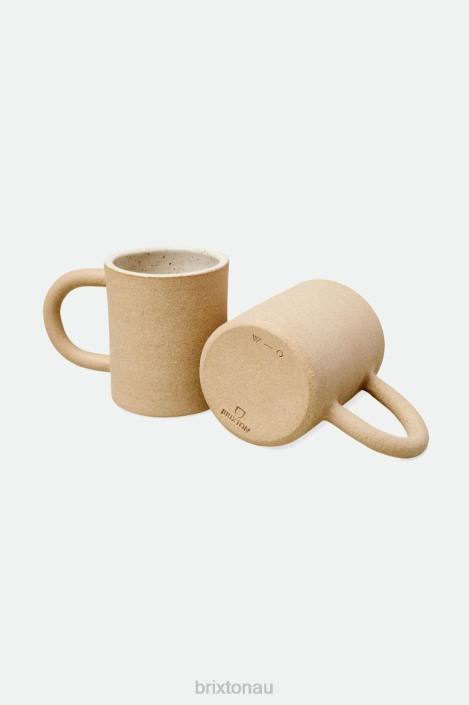 Accessories Beige Brixton x O-M 0FDH368 Unisex Hand Crafted Ceramic Mug