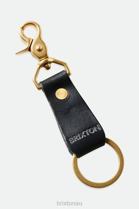 Accessories Black Brixton x Artifact 0FDH374 Unisex Leather Key Clip