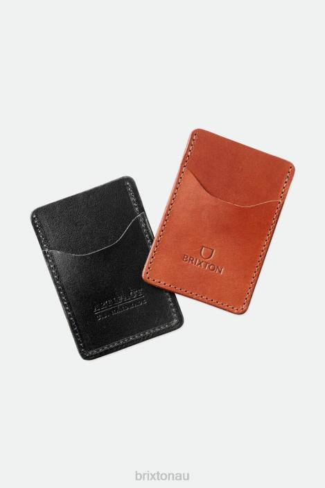 Accessories Brown Brixton x Artifact 0FDH371 Unisex Leather Card Holder Wallet