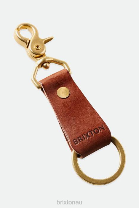 Accessories Brown Brixton x Artifact 0FDH375 Unisex Leather Key Clip
