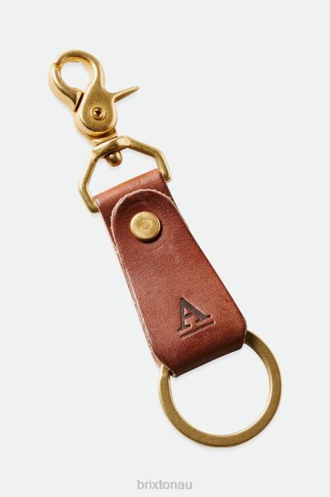 Accessories Brown Brixton x Artifact 0FDH375 Unisex Leather Key Clip