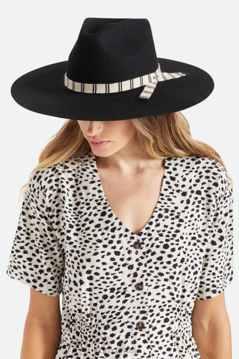 Accessories Black Brixton 0FDH528 Women Leigh Felt Fedora