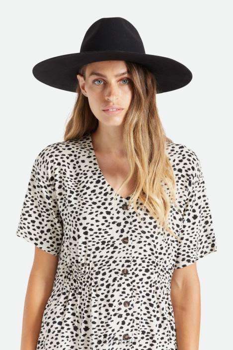 Accessories Black Brixton 0FDH528 Women Leigh Felt Fedora