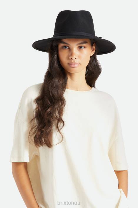 Accessories Black Brixton 0FDH527 Women Joanna Felt Packable Hat