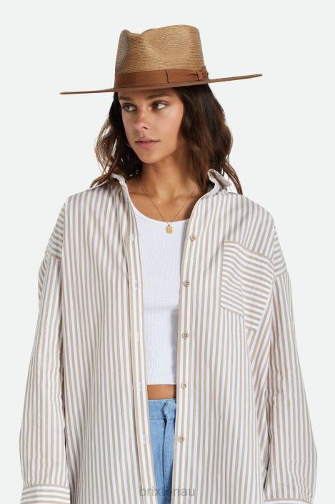 Accessories Coffee/Brown Regular Tripilla Brixton 0FDH520 Women Jo Straw Rancher Hat Limited