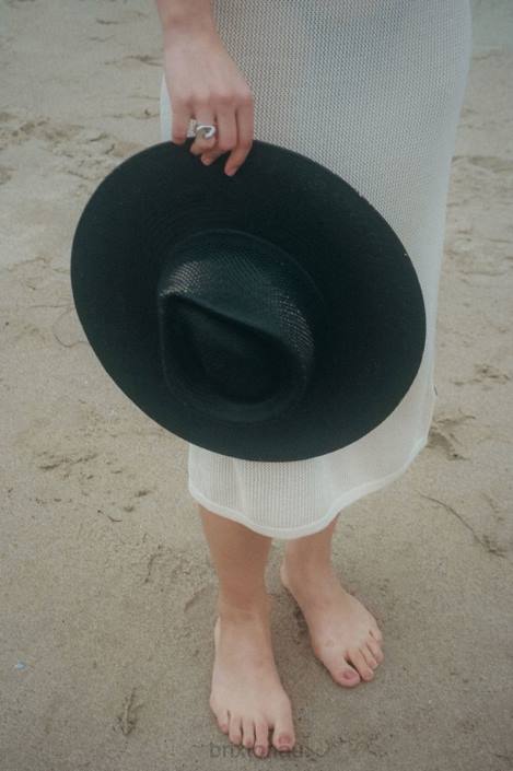 Accessories Corondao Black Brixton 0FDH501 Women Jo Panama Straw Rancher Hat