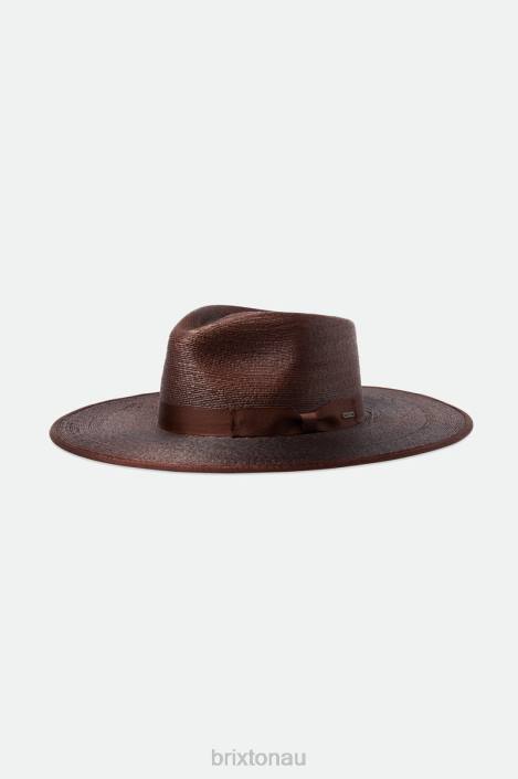 Accessories Deep Brown Brixton 0FDH516 Women Jo Straw Rancher Hat