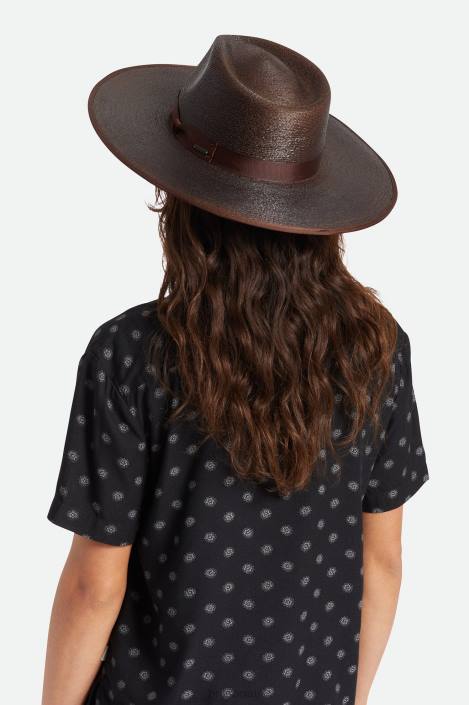 Accessories Deep Brown Brixton 0FDH516 Women Jo Straw Rancher Hat