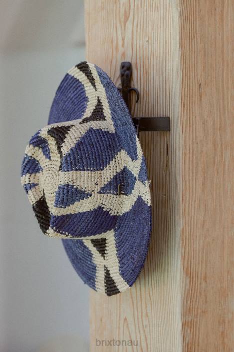 Accessories Natural/Blues Brixton 0FDH506 Women Madeira Pattern Straw Hat