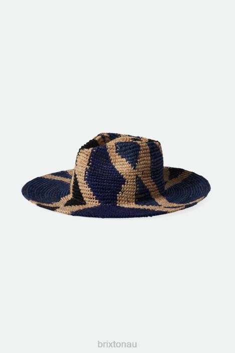 Accessories Natural/Blues Brixton 0FDH506 Women Madeira Pattern Straw Hat