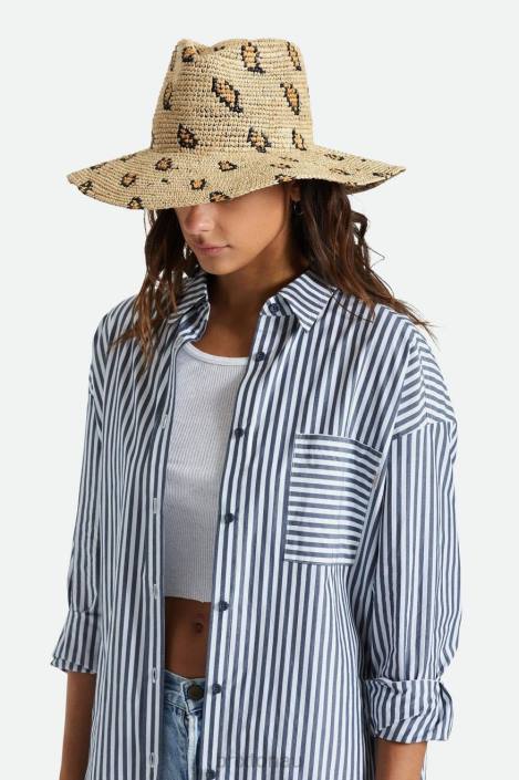 Accessories Natural Leopard Brixton 0FDH507 Women Madeira Woven Straw Hat