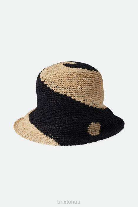 Accessories Whitecap/Black Brixton 0FDH513 Women Redding Straw Bucket Hat
