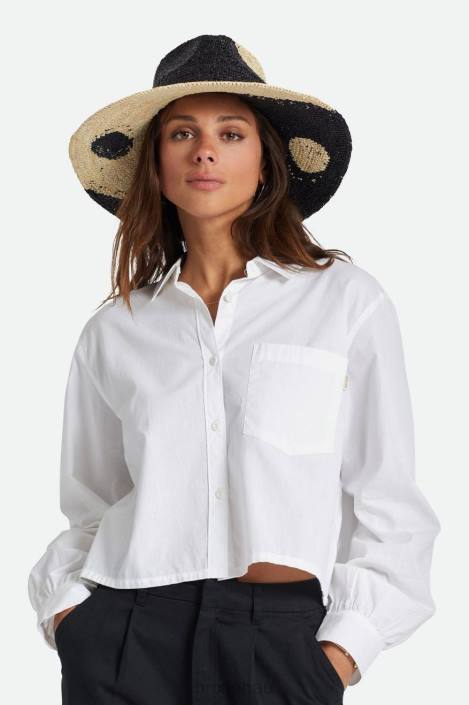 Accessories Whitecap/Black Brixton 0FDH514 Women Madeira Pattern Straw Hat