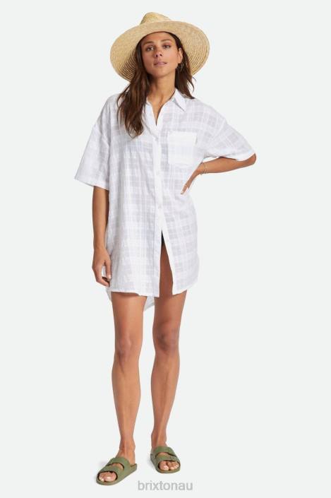 Apparel White Brixton 0FDH421 Women Leon S/S Overshirt Dress
