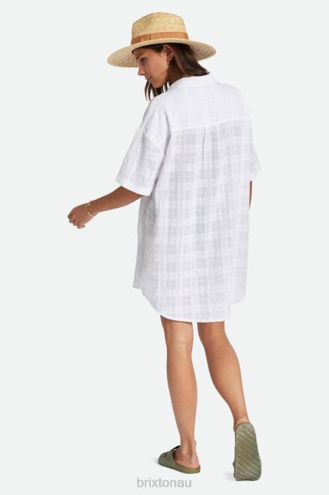 Apparel White Brixton 0FDH421 Women Leon S/S Overshirt Dress