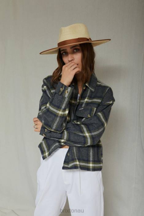 Apparel Washed Navy Brixton 0FDH442 Women Bowery L/S Flannel