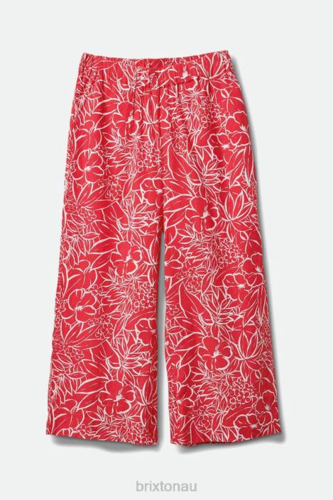 Apparel Aloha Red Brixton 0FDH481 Women Indo Linen Wide Leg Pant