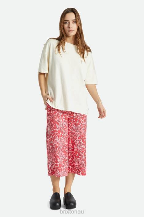 Apparel Aloha Red Brixton 0FDH481 Women Indo Linen Wide Leg Pant