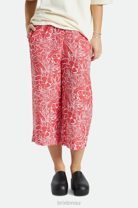 Apparel Aloha Red Brixton 0FDH481 Women Indo Linen Wide Leg Pant