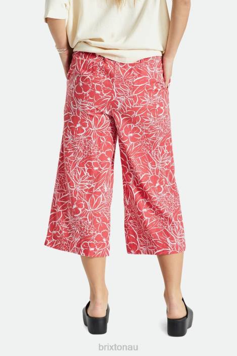 Apparel Aloha Red Brixton 0FDH481 Women Indo Linen Wide Leg Pant