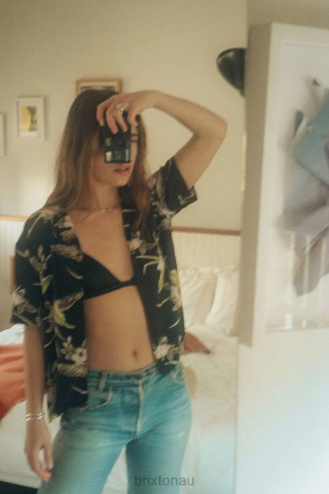 Apparel Black Brixton 0FDH417 Women Bunker Paradise S/S Woven Shirt