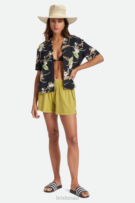 Apparel Black Brixton 0FDH417 Women Bunker Paradise S/S Woven Shirt