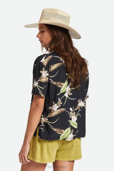 Apparel Black Brixton 0FDH417 Women Bunker Paradise S/S Woven Shirt