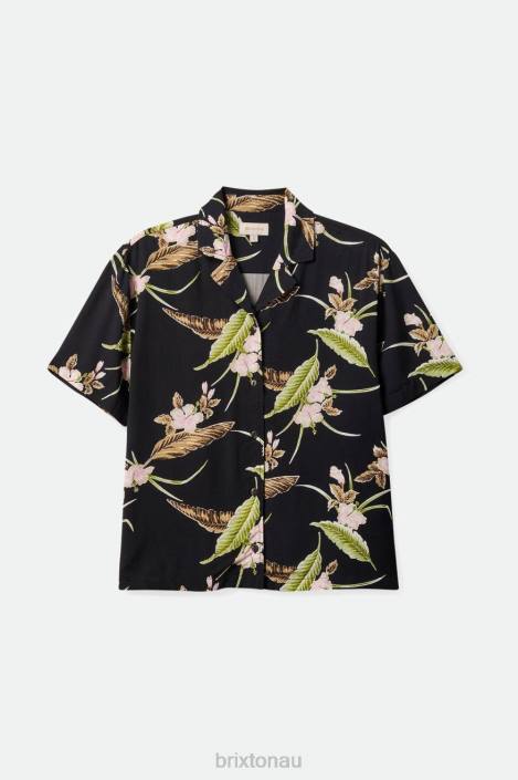 Apparel Black Brixton 0FDH417 Women Bunker Paradise S/S Woven Shirt