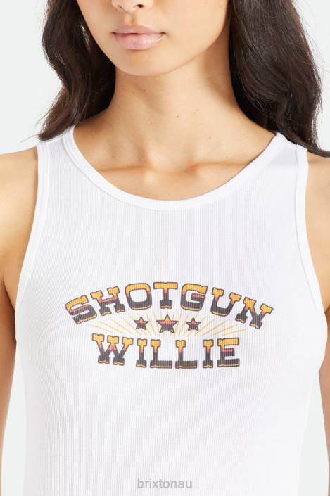 Apparel White Brixton 0FDH457 Women Willie Nelson Shotgun Tank Top
