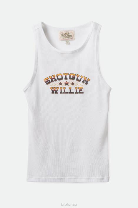 Apparel White Brixton 0FDH457 Women Willie Nelson Shotgun Tank Top