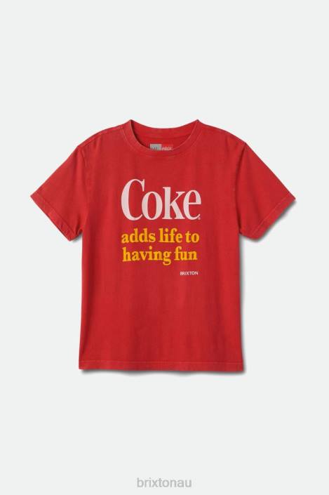 Apparel Coke Red Brixton 0FDH453 Women Coca-Cola Having Fun Vintage Crew Tee