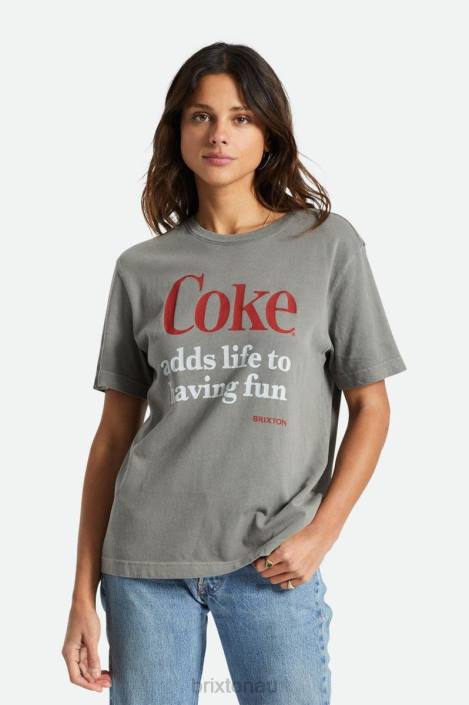 Apparel Washed Black Brixton 0FDH452 Women Coca-Cola Having Fun Vintage Crew Tee