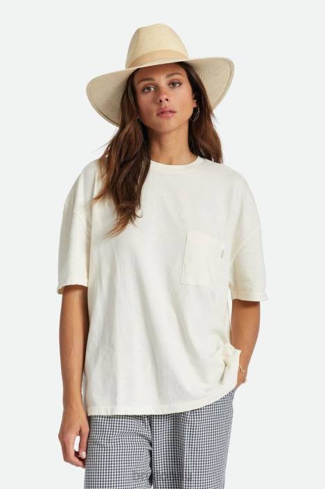 Apparel Whitecap Brixton 0FDH437 Women Carefree Oversized Boyfriend Pocket Tee