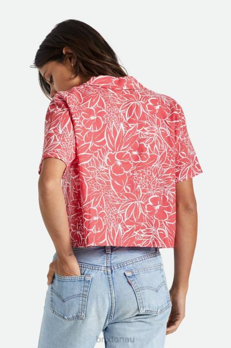 Apparel Aloha Red Brixton 0FDH446 Women Indo Linen S/S Woven