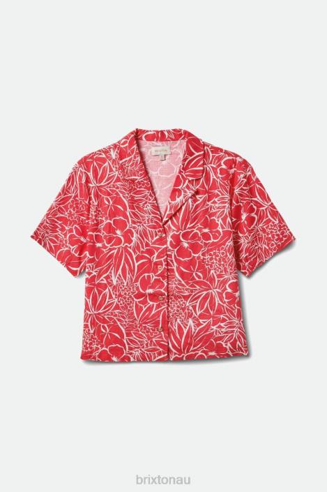 Apparel Aloha Red Brixton 0FDH446 Women Indo Linen S/S Woven