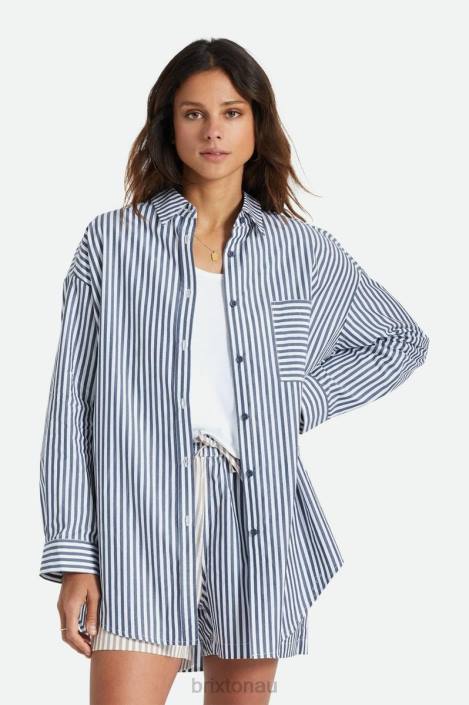 Apparel Washed Navy Brixton 0FDH449 Women Sidney Oversized L/S Woven