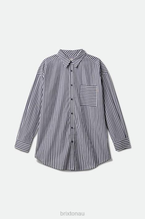 Apparel Washed Navy Brixton 0FDH449 Women Sidney Oversized L/S Woven